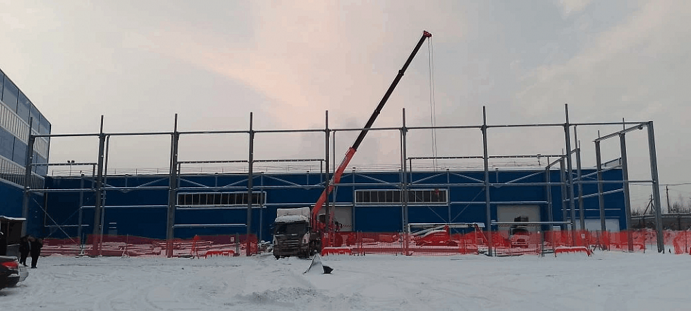 Пристрой в осях 1-6.1/Е-И площадью 1850м2, Свердловская область, г.Березовский, ул. Коммунны 86