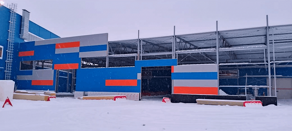 Пристрой в осях 1-6.1/Е-И площадью 1850м2, Свердловская область, г.Березовский, ул. Коммунны 86